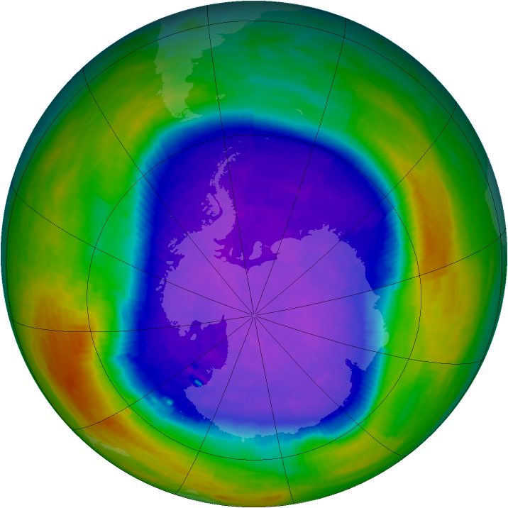 Antarctic ozone map for 01 October 1994